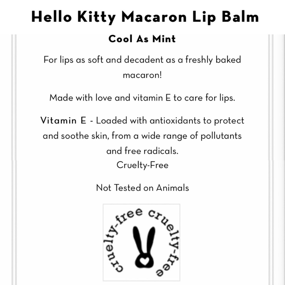 NEW! Limited The Crème Shop Hello Kitty Macaron Lip Balm Set of Two Flavors - Picture 10 of 12